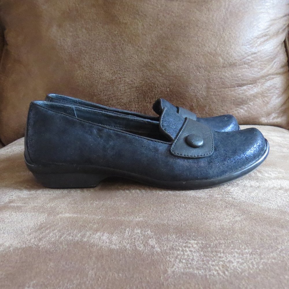 Dansko Olena Black Leather Loafers Size 36 EUC